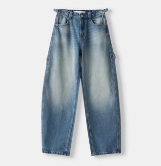 Adjustable balloon fit carpenter jeans