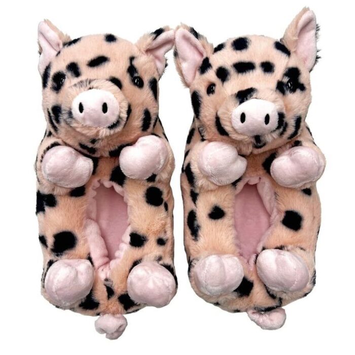 Ooohgeez Plush Cute Pig Fuzzy Slippers, Funny