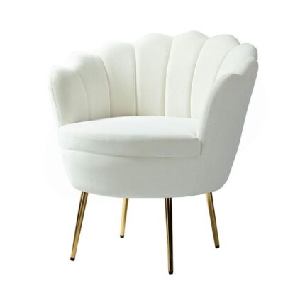 Yves Velvet Accent Barrel Chair with Golden