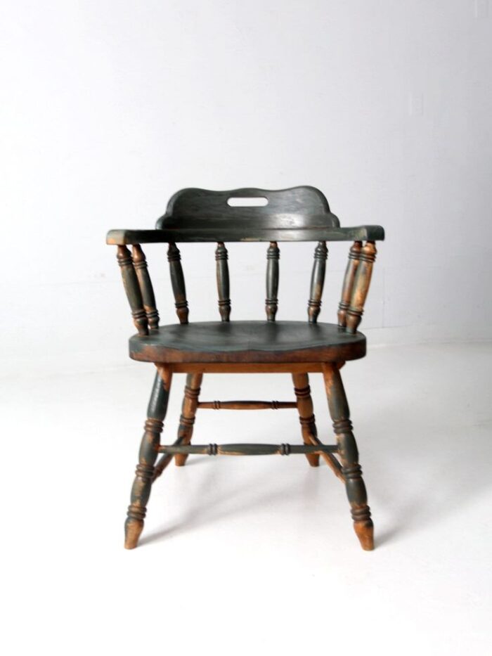 antique painted captains chair