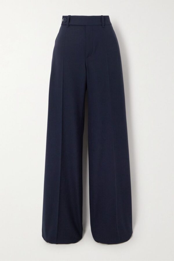 Chloé High-rise Wool-blend Wide-leg Pants - Blue - Image 1