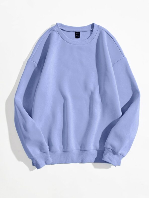 Solid Drop Shoulder Sweatshirt