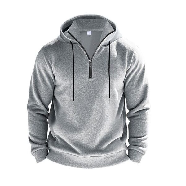 Quarter Zip Hoodie Black - Image 1