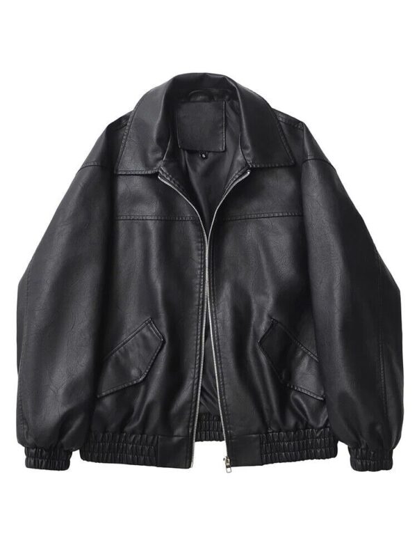 Streetwear Leather Jacket Zipper