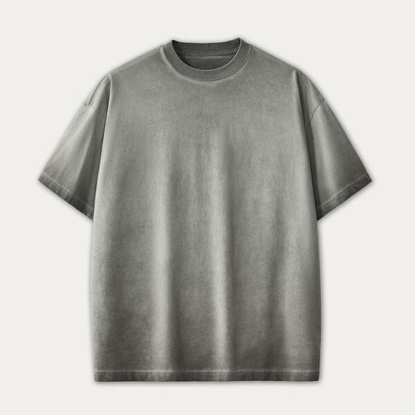 Washed Distressed Gray Oversized T-shirts - Image 1